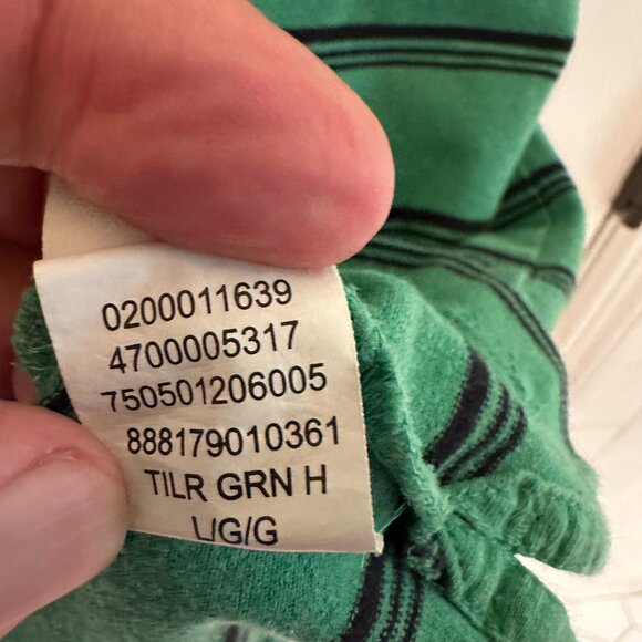 Chaps Men's Large Tall Green & Black Striped Polo Shirt - Picture 3 of 5